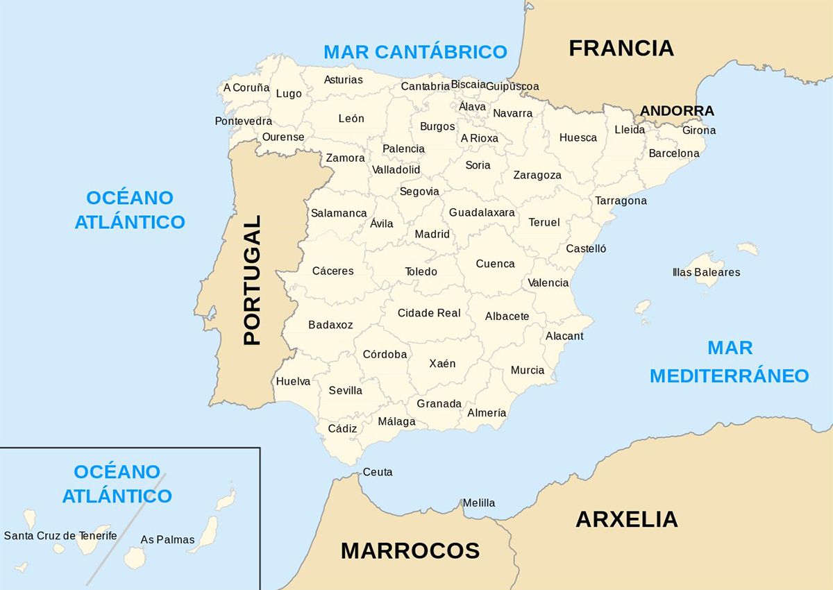 Provincias de España mapa